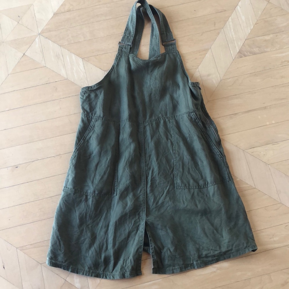 Army green overall dress